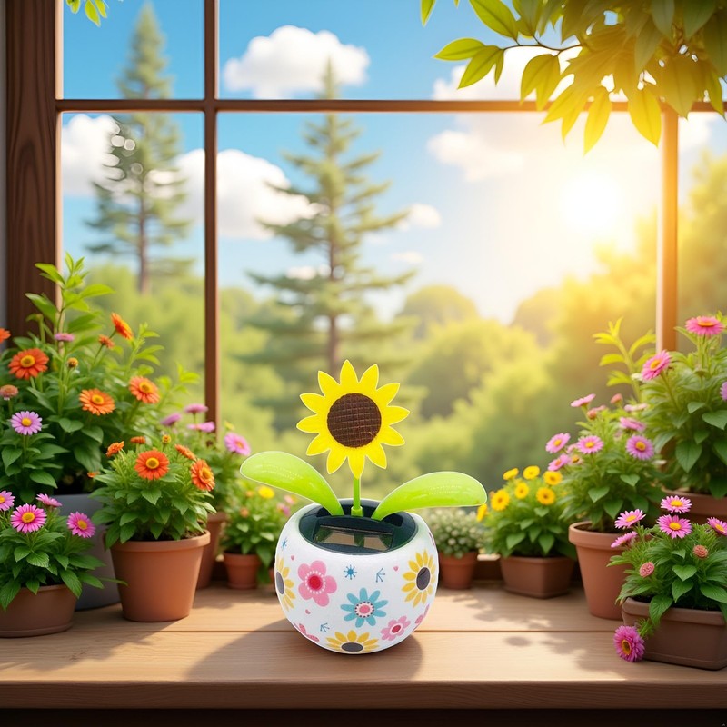 Solar Dancing Sunflower Decoration, Sunflower Solar Dancing Flower Solar Dancing