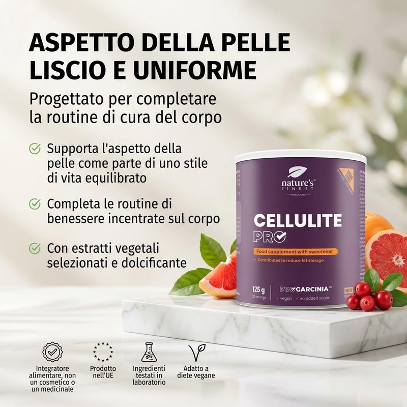 Nature's Finest Cellulite PRO, Integratore in Polvere 125 g