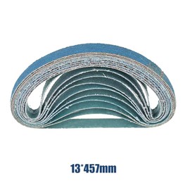 10pcs Blue Sanding Belt 13mm x 457mm 80 Grit Belt Sander Paper Mixed Power Tool for Metal Rust Polishing Grinding