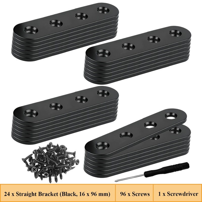 Wopanxye 24 Pack Straight Brackets for Wood Board, Plates Joining