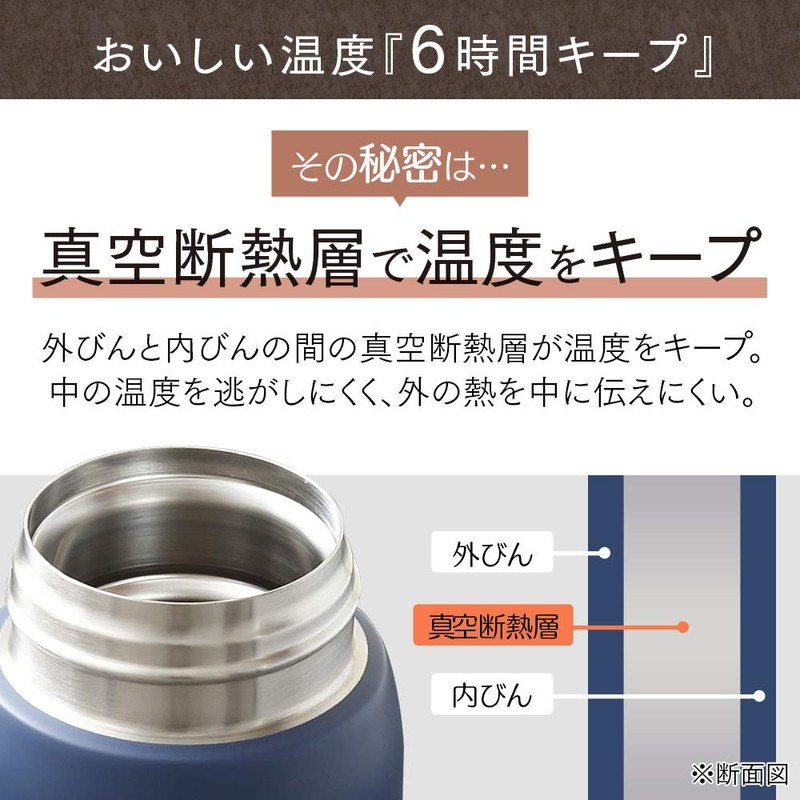 IRIS OHYAMA SB-O350M Water Bottle, 6 Hours Temperature Retention, Vacuum
