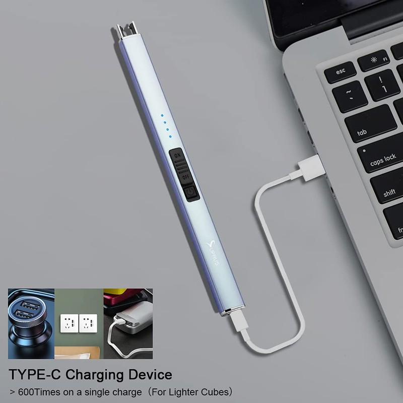 SUPRUS Electric Lighter Arc Windproof Flameless USB Rechargeable Lighter with