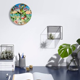 LetusZhogo Parrot It's Always Happy Here Wall Clock 10 Inch Non Ticking Silent Clocks Summer Beach Round Bathroom Clock Battery Operated Quartz Analog Decorative Desk Clock for Living Room