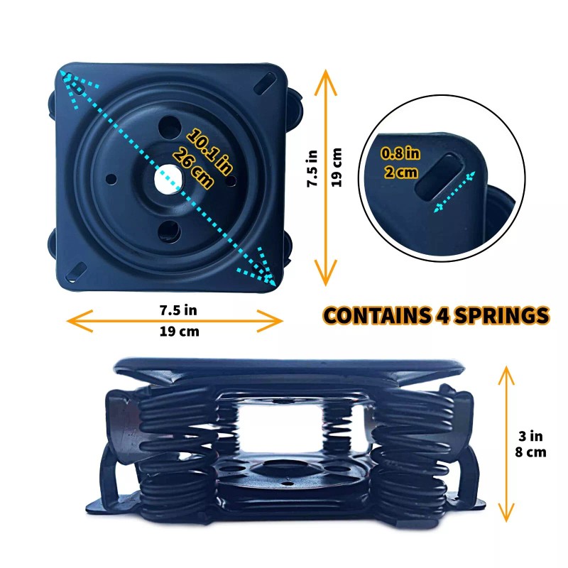 Wickerix Heavy Duty Mechanism for Swivel Rocker Chairs with Screws,