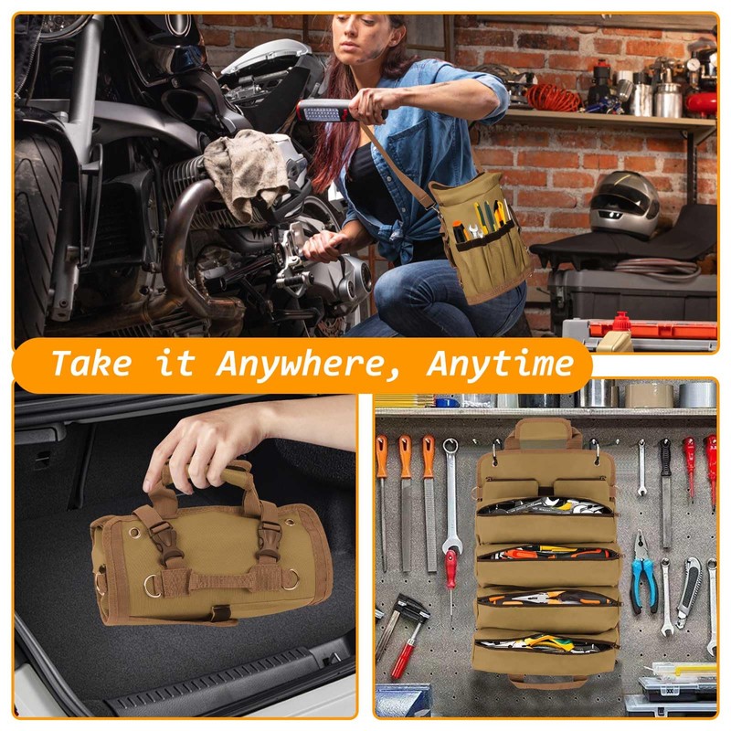 Tool Roll Bag, Roll Up Small Tools Box Storage, Heavy