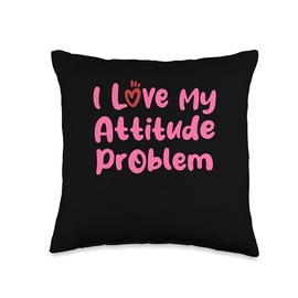 Attitude Problem Funny Sayings Quote Stupid Sarcastic People Throw Pillow