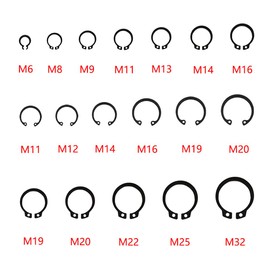 Hazrcvr Snap Ring Set 300 Pieces External Circlip Assortment Set Snap Ring Assortment Black Circlip Kit with a Plastic Box for Snap Ring Indoor Outdoor