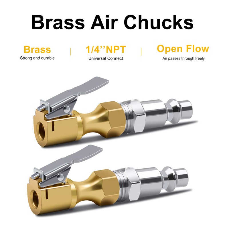 SAFELIFE Air Chuck, Heavy Duty Open Flow Lock On Tire