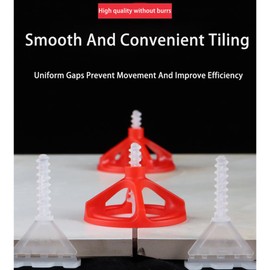 CXAFQ Spiral Leveller Base,Reusable and Easy Levelling, Wall Tile Fixer, 100 Nuts and 100 Bases, 3mm Screw Bases, Stone and Floor Tile Installation Tools, Tile Leveling System.