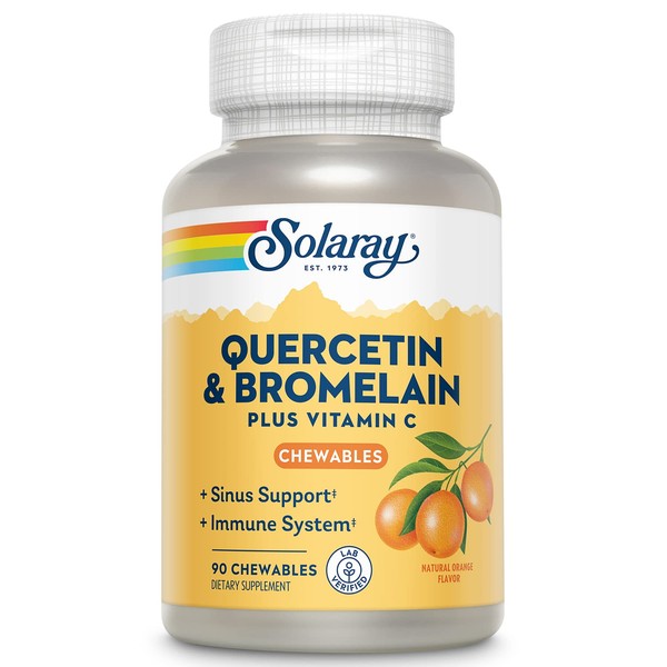 SOLARAY QBC Plex Chewables | Quercetin & Bromelain Plus Vitamin C | Immune & Respiratory Health Support | 90ct, 30 Serv.