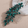 Rumtock Boho Green Crystal Silver Hair Comb for Brides Bridesmaid