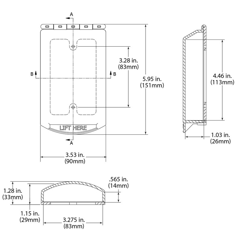 Safety Technology International, Inc. STI-6519 Single-Gang Hinged Clear Protective Polycarbonate
