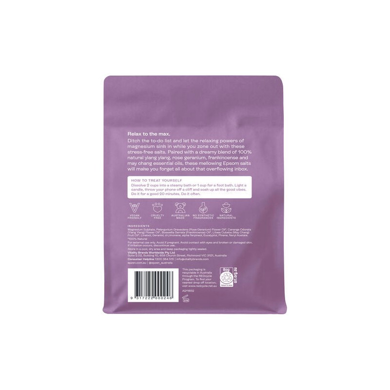 Epzen Relax Magnesium Bath Crystals 900g