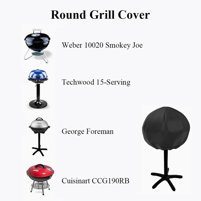 1Pcs BBQ Grill Cover, 50x45cm Waterproof Round Barbecue Grill Cover