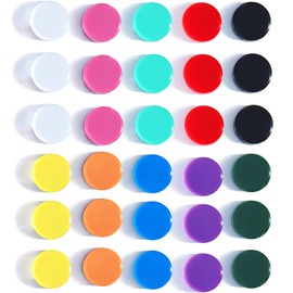DUJEQM Fridge Magnets, 30 Pack 10 Colors Strong Magnet - Small Magnets for Whiteboard, Notice Board, Planning Boards - Round Magnet Cute Heavy Duty Mini Magnets for Crafts, Classroom, Office, School