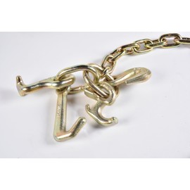 Hi-Gear Long Shank J Hook Tow Chain 5/16" x 10' w RTJ Cluster & Grab Hook 4700 lbs WLL