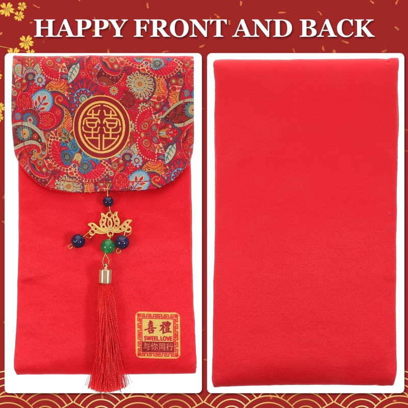 KALLORY Red Envelopes Wedding Congratulation Bags Chinese Style Money Envelopes