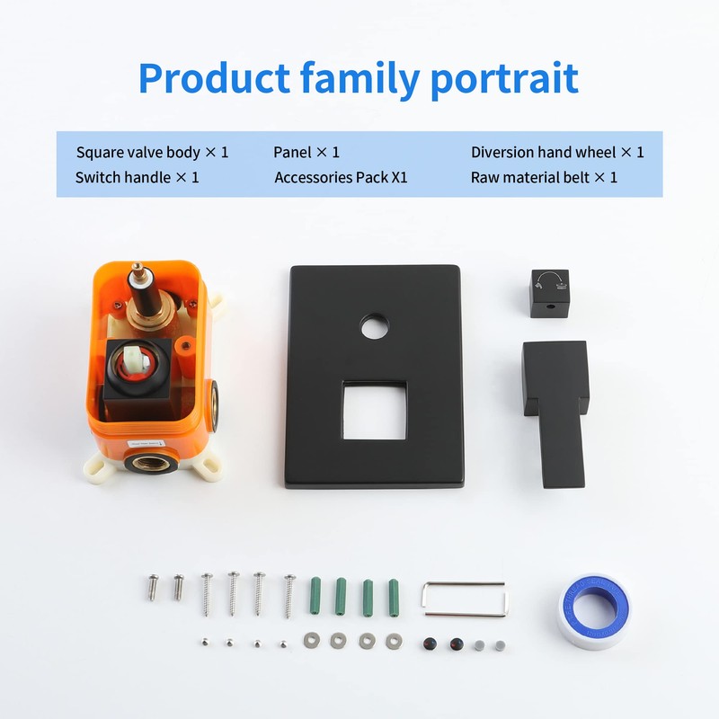 SKOWLL Shower Valves Wall Mount 2 Function Shower Handle Valve
