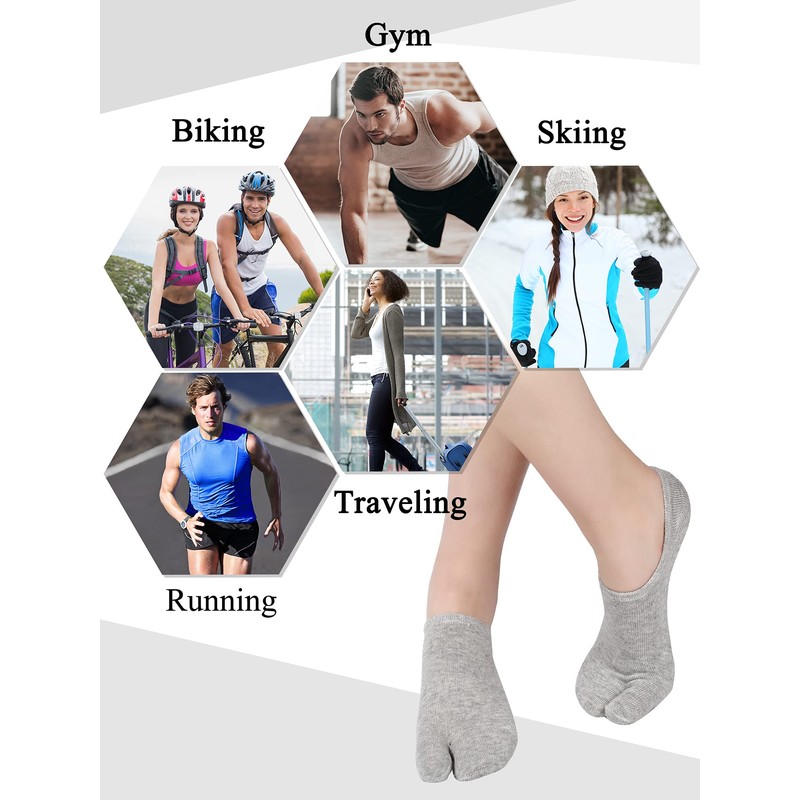 Sintege Flip Flop Socks, 4 Pairs Assorted Colors, Low Cut,