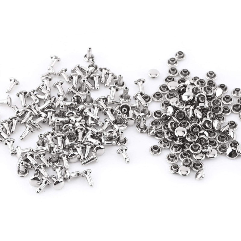 Rivet,Leather Craft Rivet 100pcs Double Rivet Tubular Metal Leather for