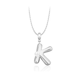 Milan Chiva Bubble Initial Letter Necklaces for Women 14K Gold Plated Puffy Tiny Letter K Necklace Pendant Dainty Adjustable Chain Trendy Choker Jewelry MNS-1021SL