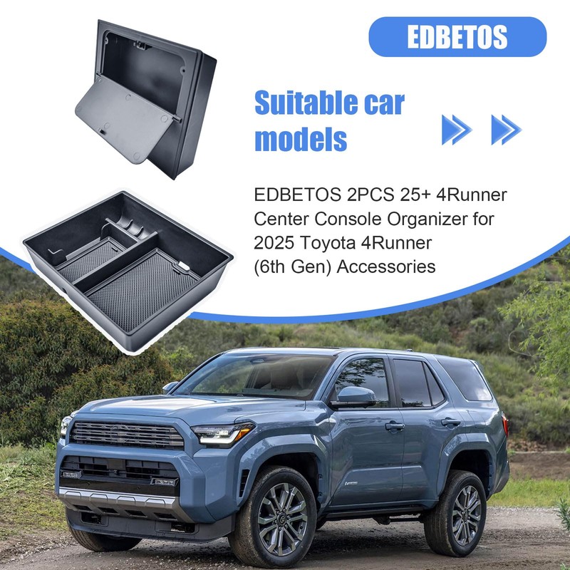 EDBETOS 2PCS 25+ 4Runner Center Console Organizer for 2025 Toyota
