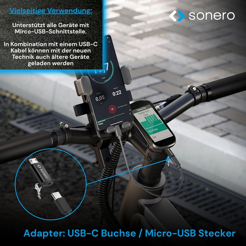 sonero® Micro USB auf USB-C Adapter, kompatibel mit Apple Geräten,