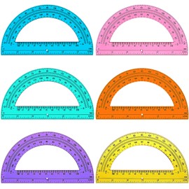 100 Pieces Math Bulk Plastic Protractors 180 Degrees 6 Inch Translucent Protractors for Geometry, Angle Measurement, Students School Supplies