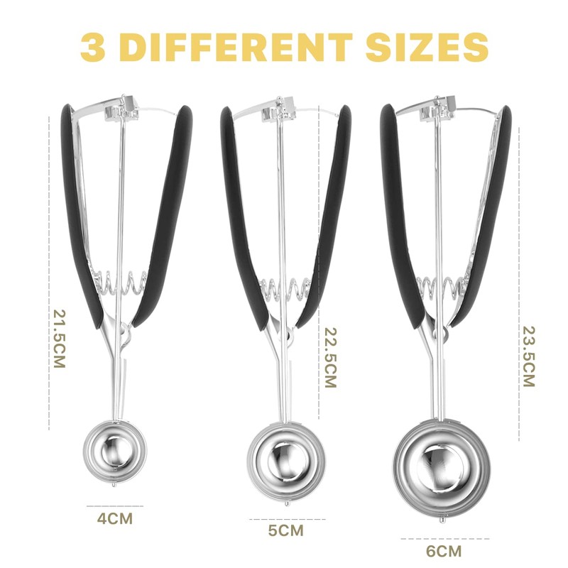 Ice Cream Scoop Set, UYOTBKEUB Professional 304 Stainless Steel Cookie