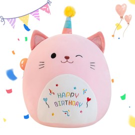 Cat Plush Birthday Gift Cat Pink Cat Plush Cat Plush Cat Plush Gift Cute Birthday Gift for Kids Birthday Celebration Interior Soft Cat Body Pillow Decoration for Kids Boys Girls Interior (PINK CAT,