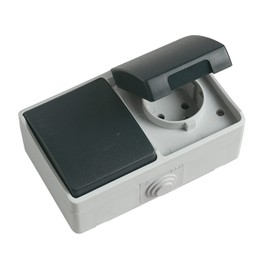 Amig 3620 Switch + Base Waterproof IP54 10a/16A 230V Grey