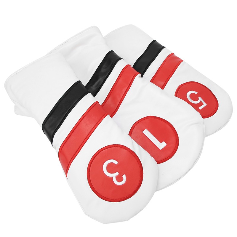 3PCS PU Leather Waterproof Thicken Lining Golf Putter Head Cover