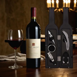 Christmas Gifts - Original Gifts - Corkscrew with Foil Cutter, Drip Ring, Pourer and Wine Stopper