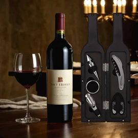 Christmas Gifts - Original Gifts - Corkscrew with Foil Cutter, Drip Ring, Pourer and Wine Stopper