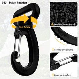 LiteTour 25mm Plastic Swivel Snap Hook Clip, Strong Locking Carabiner for Webbing, 360° Rotating Strap Buckle for Backpack, Lanyard, Keychains, Pet Harness, Bag Strap Repair, Outdoor Gear & DIY Use