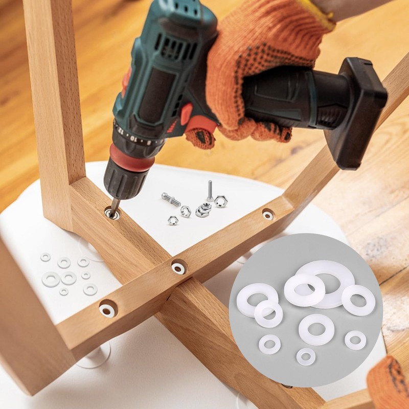 Jeboler Pack of 50 Plastic Washers M10, DIN 125 Nylon