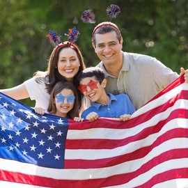 Aprince 16pcs 4th of July Headbands and Star Glasses,Red White Blue Memorial Day Accessories,USA Patriotic Party Supplies,Independence Day Party Favors