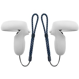 Rechale Enhanced Reflective Wrist Strap Lanyard for Meta Quest 2 Controller, Comfortable Adjustable Hand Straps, Replacement Accessories Easy-to-Attach for Secure Controller Fit (Blue)