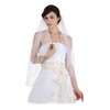 SAMKY 1T 1 Tier Crystals Pearls Beaded Wedding Veil (Fingertip