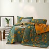 Purefair 100% Cotton Muslin Jacquard Comforter Set, Floral Ginkgo Leaves