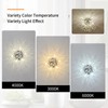 Chrome Firework Flush Mount Ceiling Light Fixture, Modern Crystal Sputnik