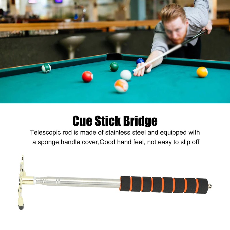 Billiard Cue and Bridge Set Stainless Steel Anti Slip Sponge
