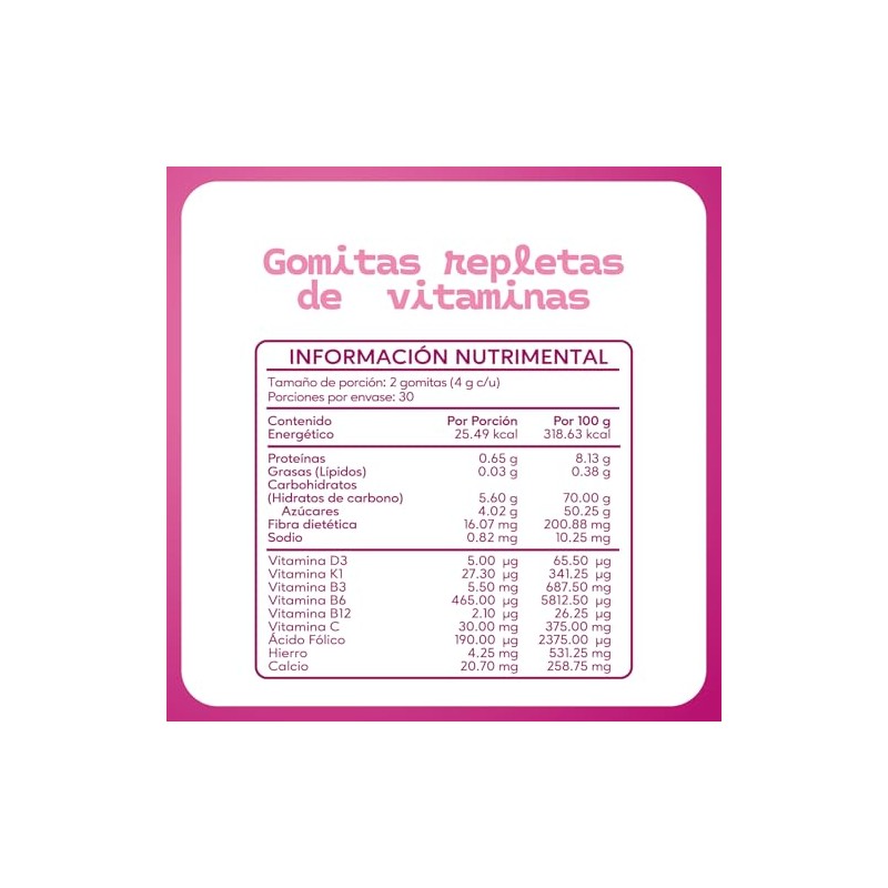 Súluu Multivit Fem Multivitamínico Mujeres Womens Multivitamin Gomitas Sabor Fresa