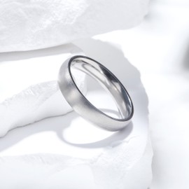 King Will BASIC 5MM Titanium Ring Wedding Ring For Men Women Couple Ring Brushed/Matte Comfort Fit 9