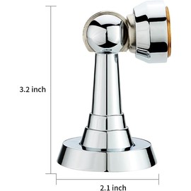 DOOROOM 1 Pack Magnetic Door Stopper Heavy Duty Door Lock Retainer Door Stops Wall and Floor Mount Hold Your Door Open for Wide Doors, Bright Chrome
