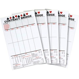 Best Paper Greetings Contract Bridge Score Pads with Scoring Rules - 250 Sheets, 5 Pads, 5.5 x 8.5 in - White Paper - Bridge Score Sheets & Tallies - Game Supplies