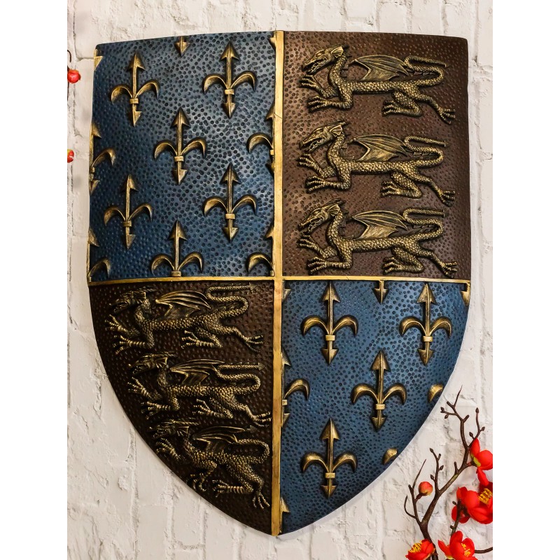 19" Tall Medieval Kingdom Knight Coat of Arms Le Fleur
