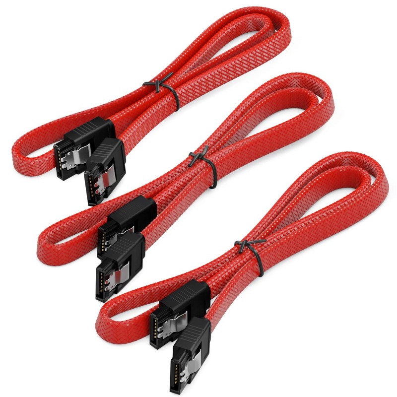 deleyCON 3 x 50 cm SATA 3 Nylon Cable Set