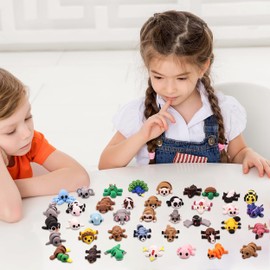 40 PCS 3D Printed Animal Figurines, Articulated Animal Figurines, Fidget Toys, Flexible Car Decor, Party Favor, Gifts for Girls and Boys, Office Desk Pets, Birthday Gifts