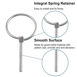Lynch Pin, 4PCS Dia 4.5mm 316 Stainless Steel Round Pins Trailer Lock Pin Retaining Pins Lynch Pin Fasteners Easy Install Easy to Use